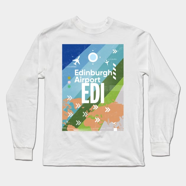 EDI Edinburgh airport code Long Sleeve T-Shirt by Woohoo